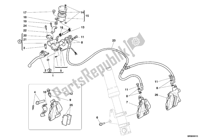 All parts for the Front Brake System of the Ducati Supersport 900 SS 2000